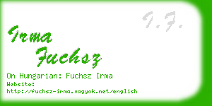 irma fuchsz business card